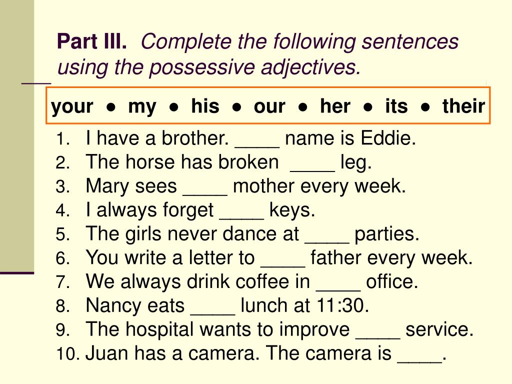 Scenario Example: Drew in Possessive Context