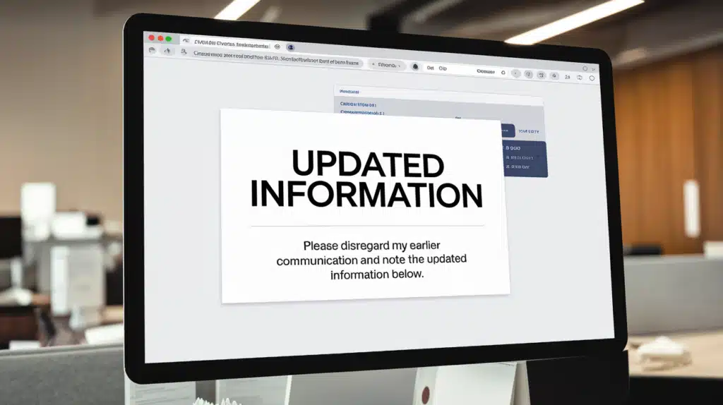 "Please Disregard My Earlier Communication – Here’s the Correct Information"